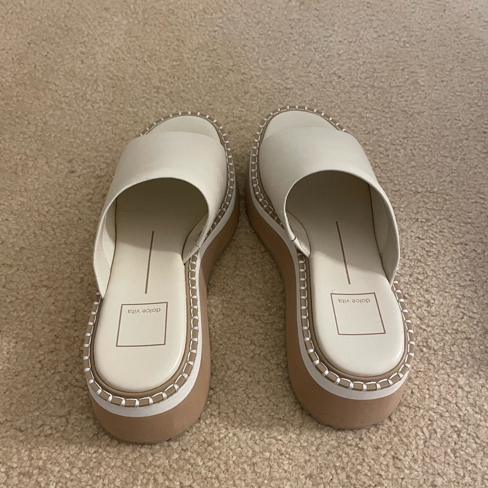 Dolce Vita white platform sandals